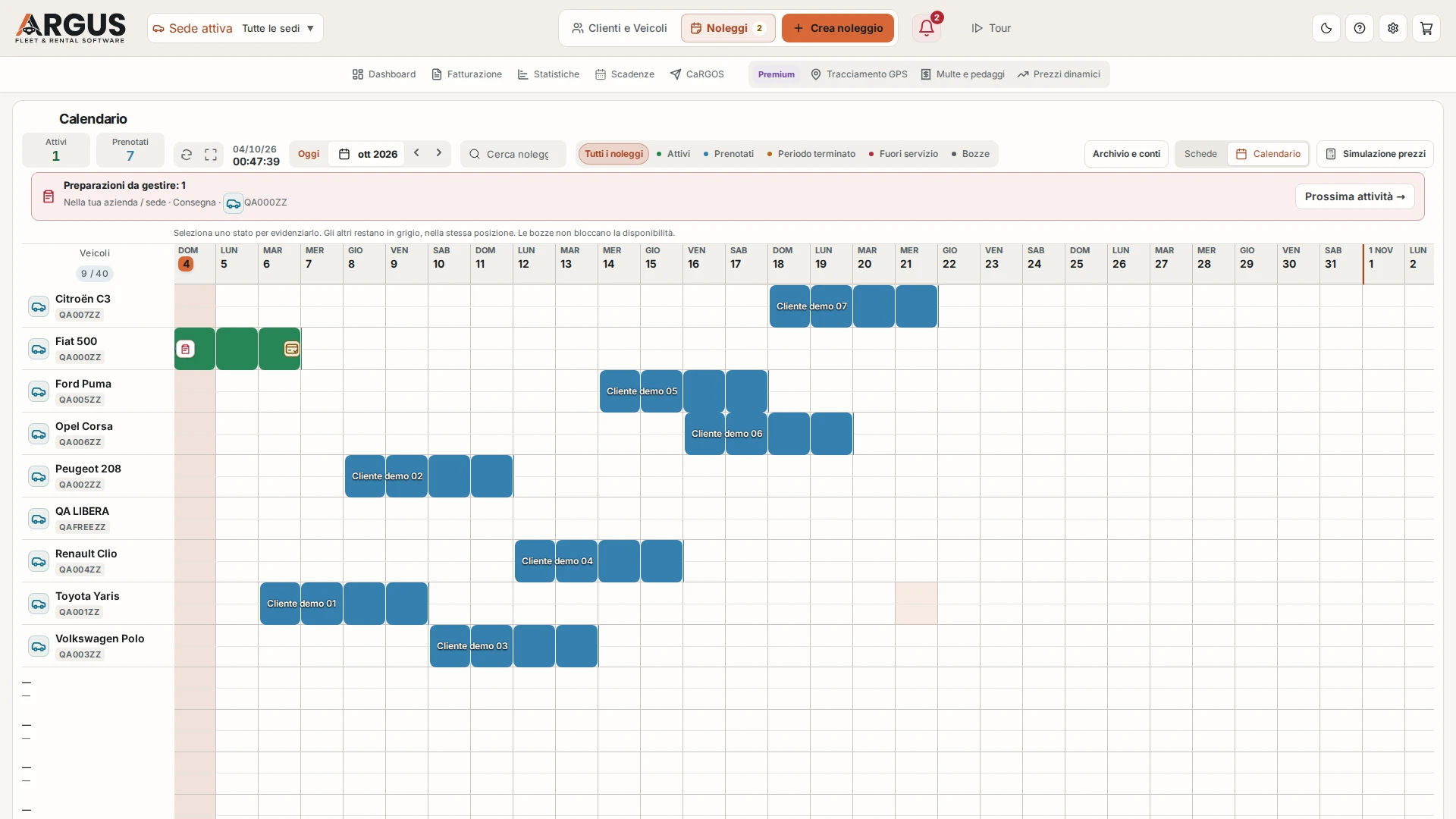 Il calendario ARGUS